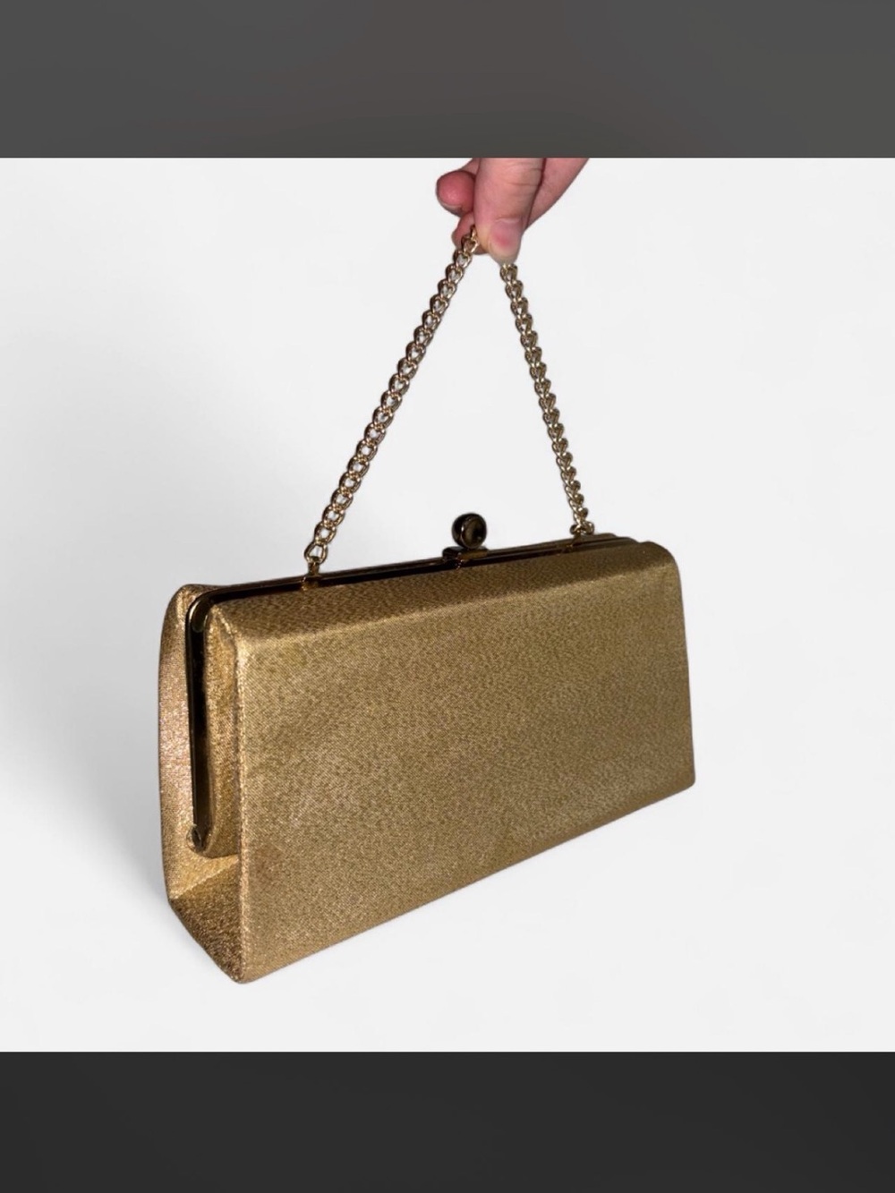 Elegant Gold Vintage Clutch with Chain Handle